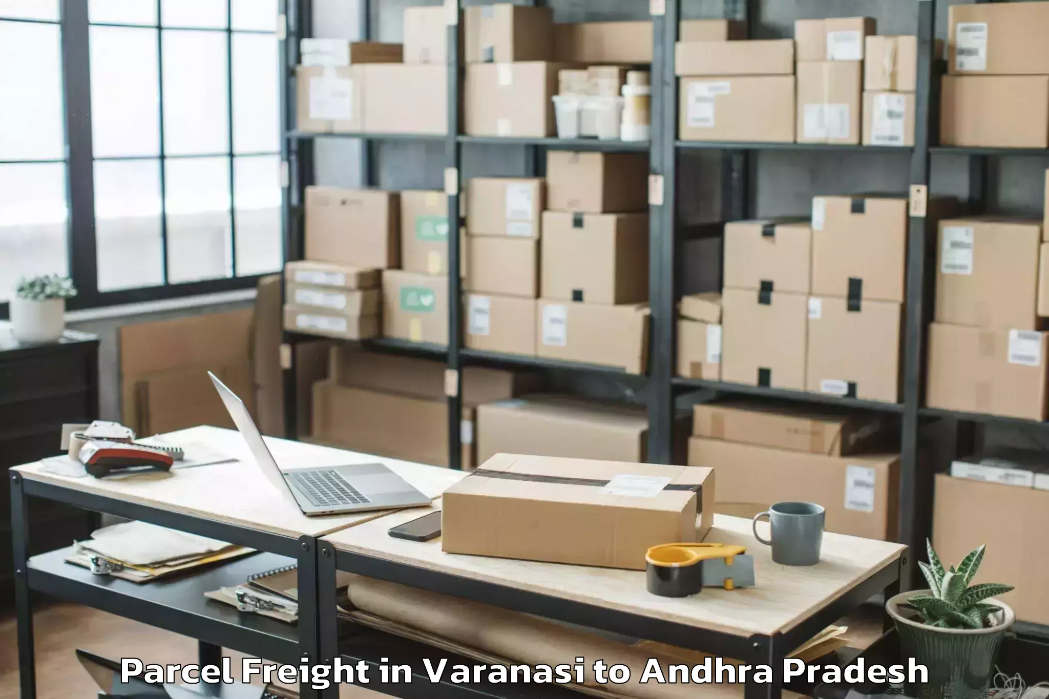 Trusted Varanasi to Savalyapuram Kanamarlapudi Parcel Freight